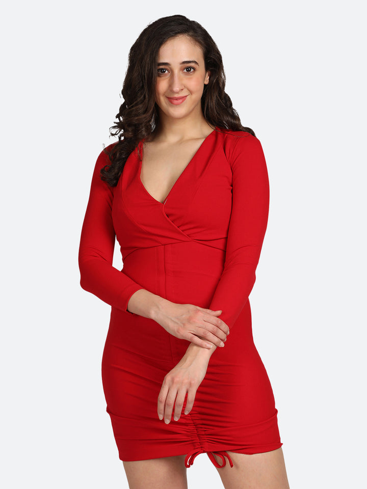 Red mini dress