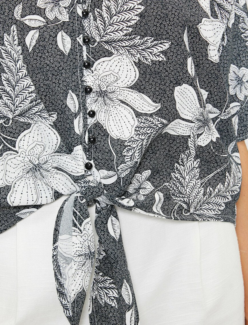 Printed black blouse
