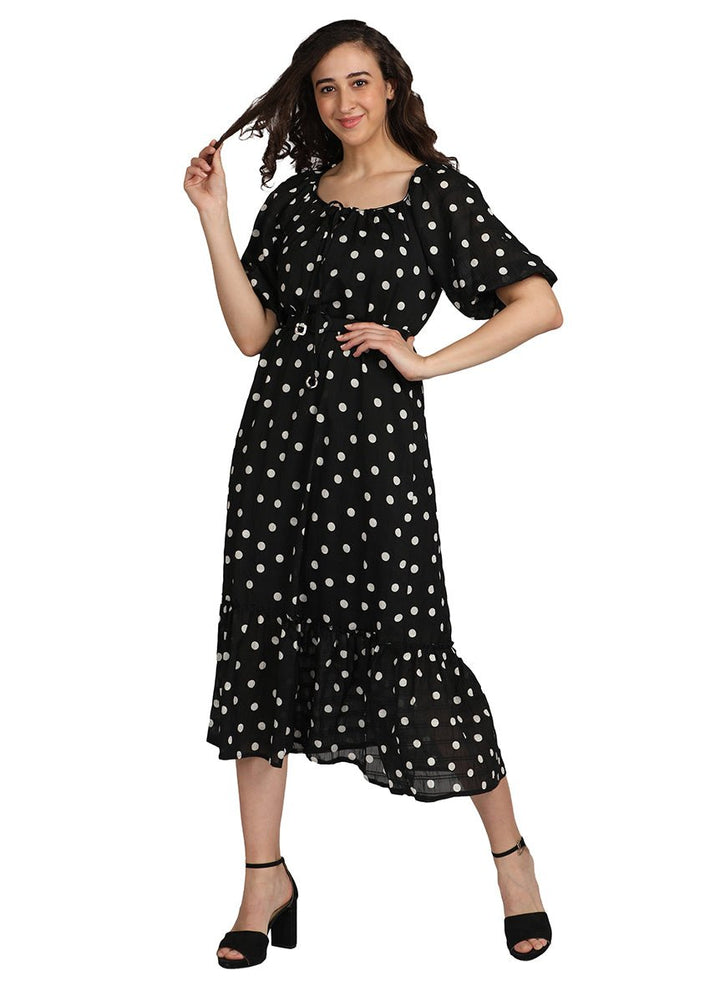 Polka dot long dress