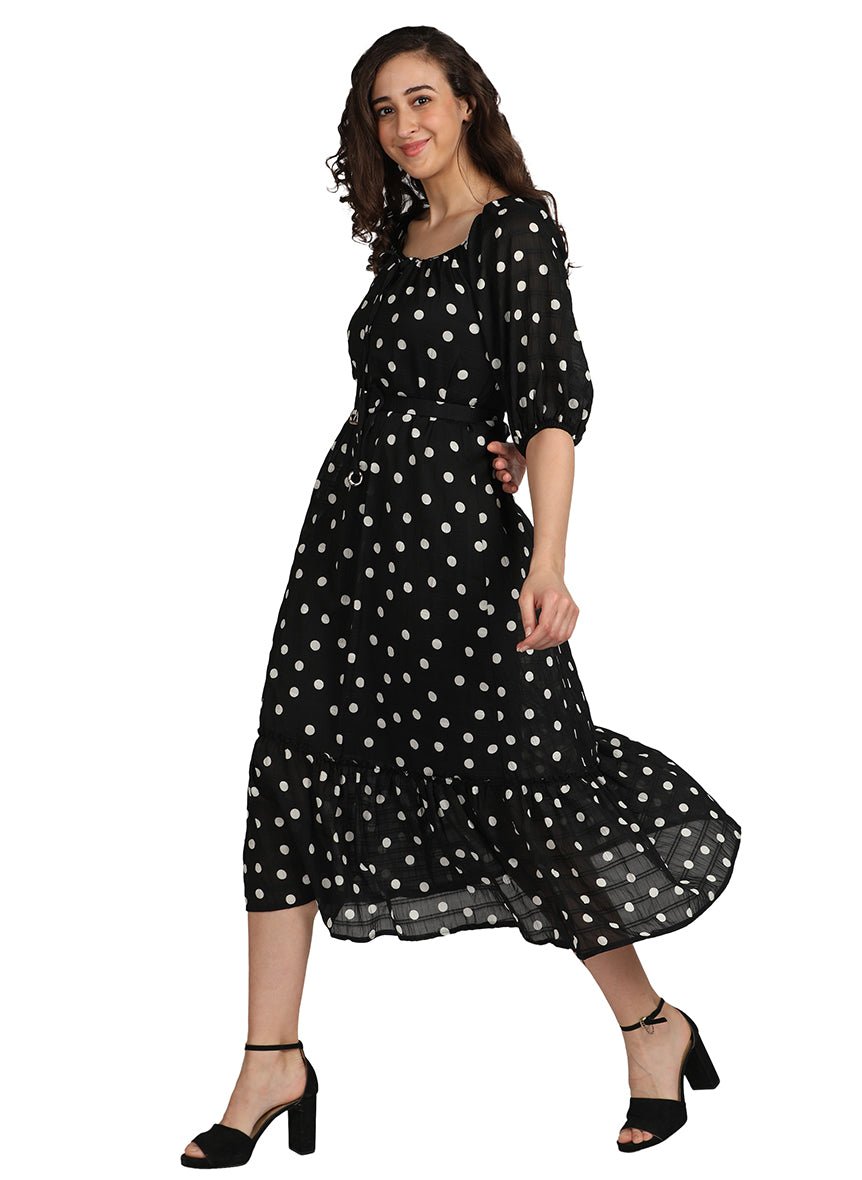 Polka dot long dress