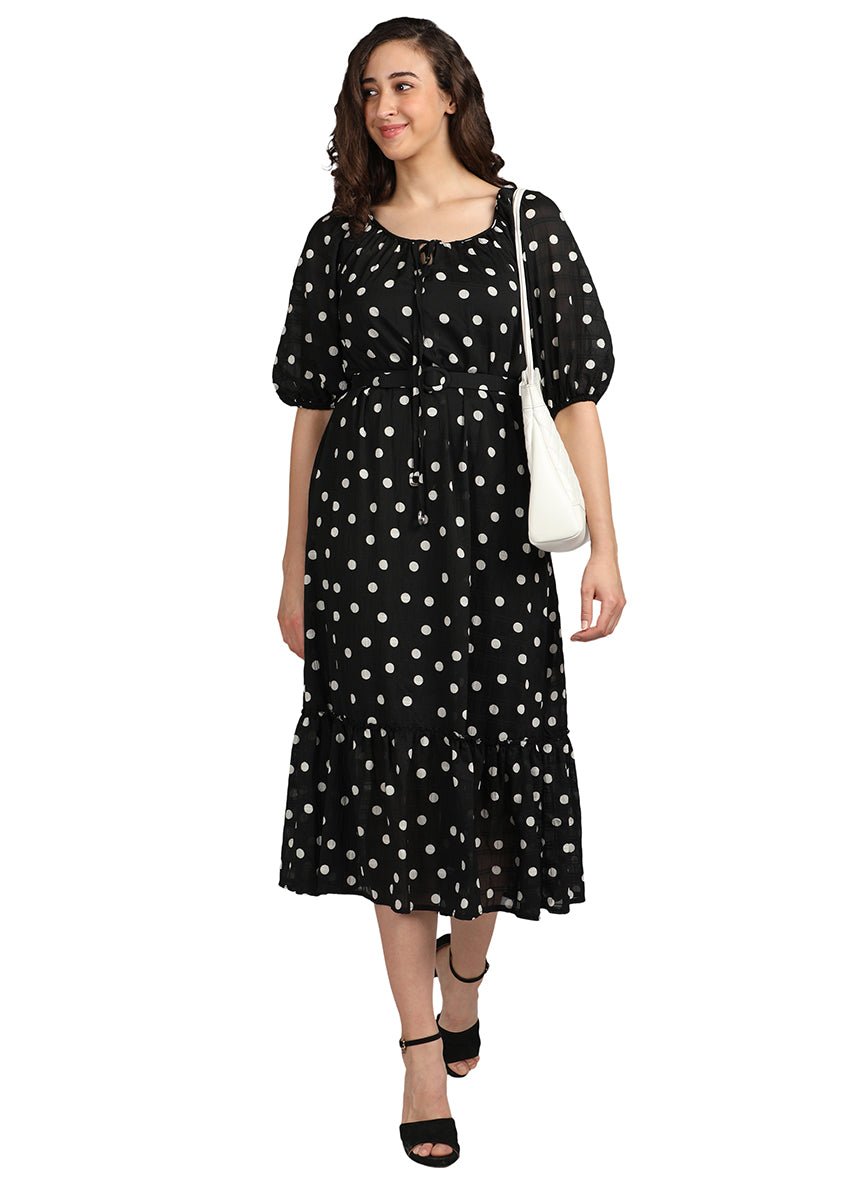 Polka dot long dress