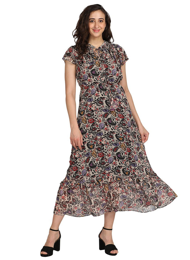 Long ethnic print dress