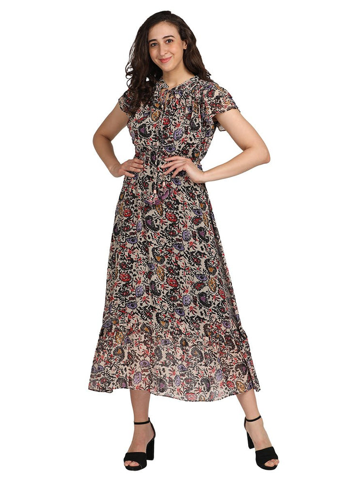 Long ethnic print dress