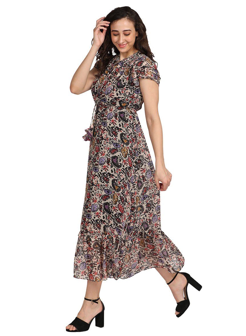 Long ethnic print dress