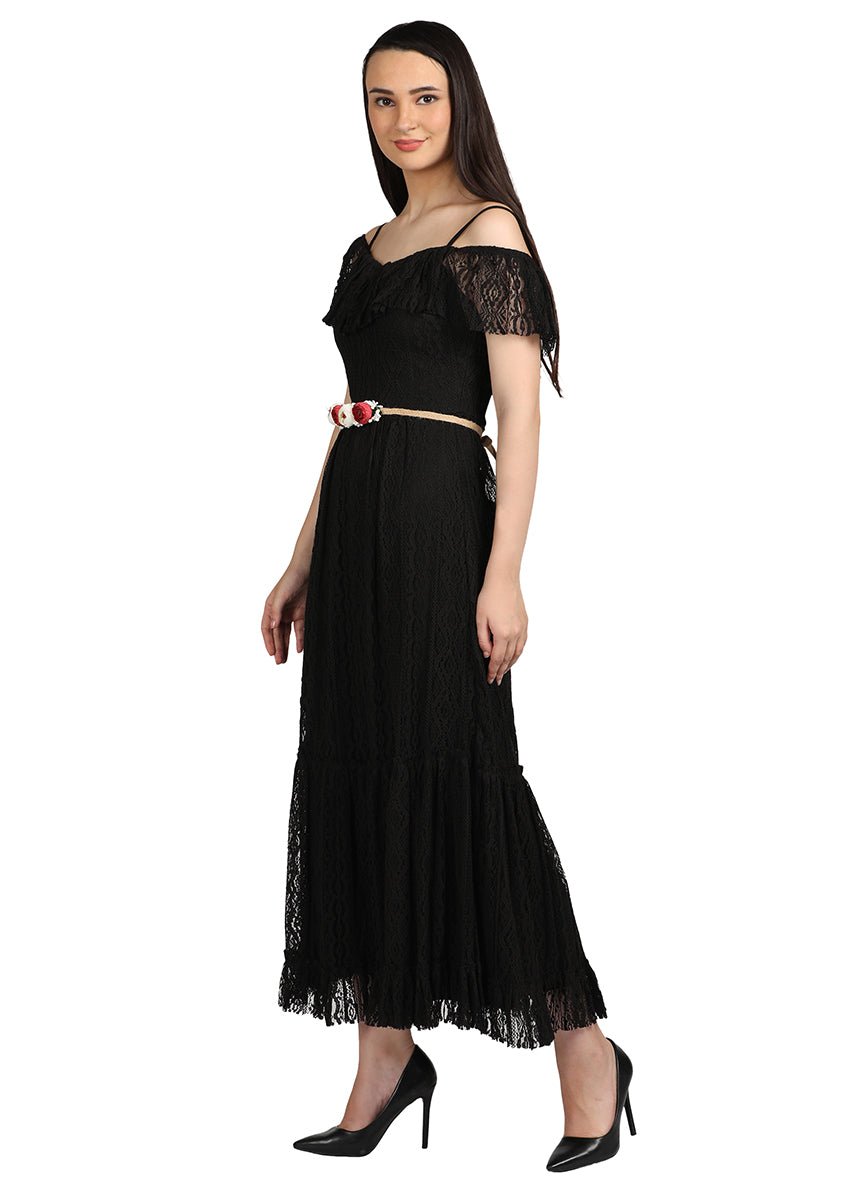 Black long evening dress