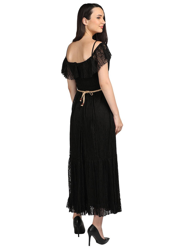 Black long evening dress