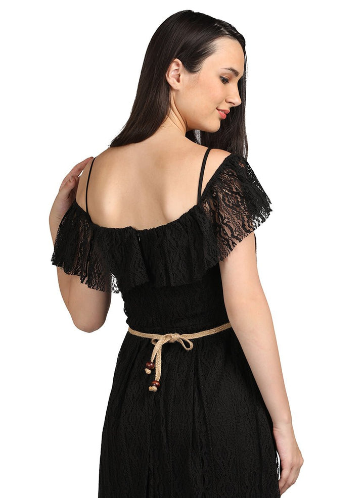 Black long evening dress