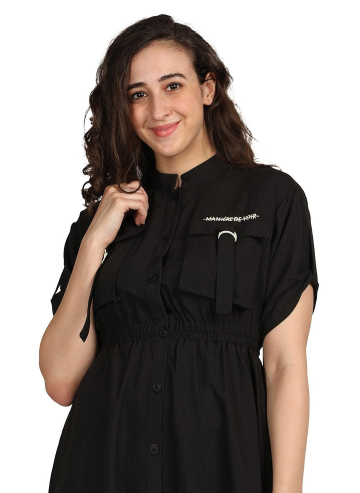 Dress with pockets & buttons