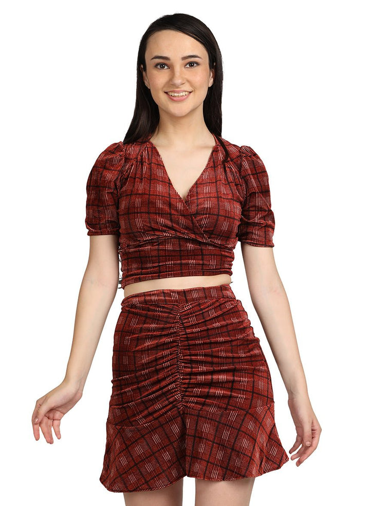 RUST SMOCKED TWO PIECE SET