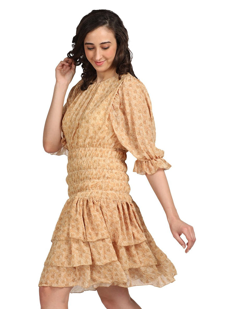 SHIFFON FRILL DRESS