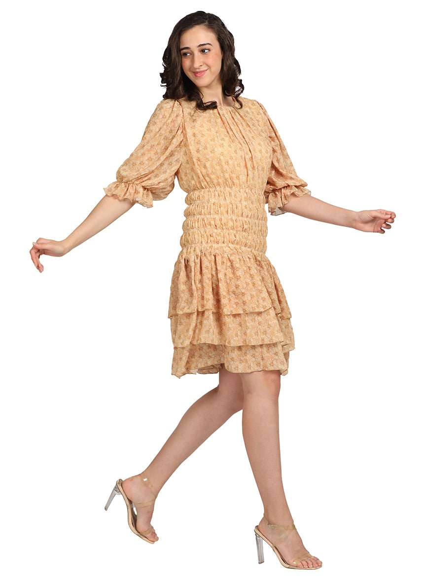 SHIFFON FRILL DRESS