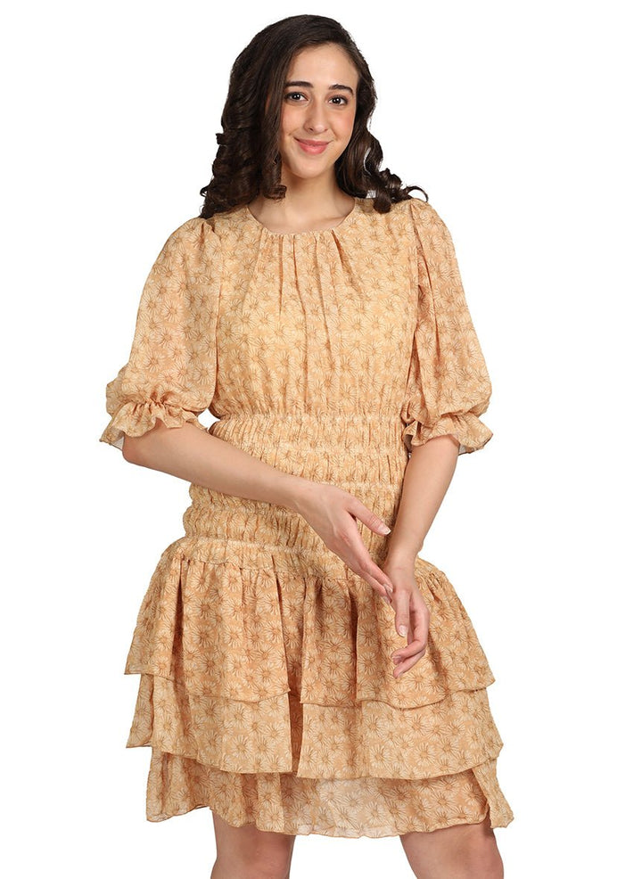 SHIFFON FRILL DRESS