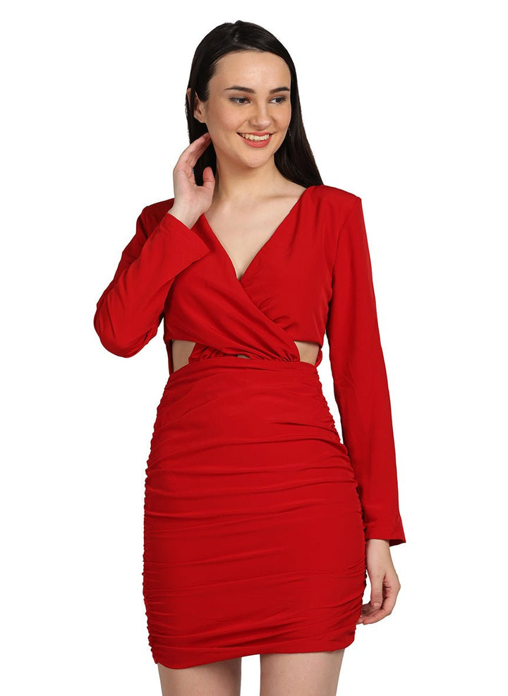 Waist cut bodycon mini dress