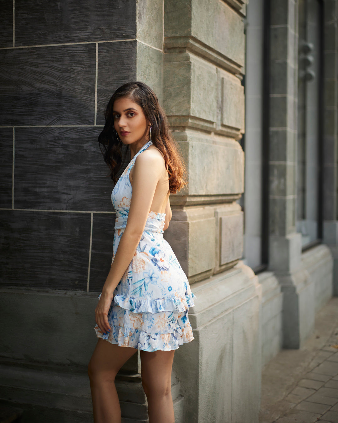 Criss cross backless dress