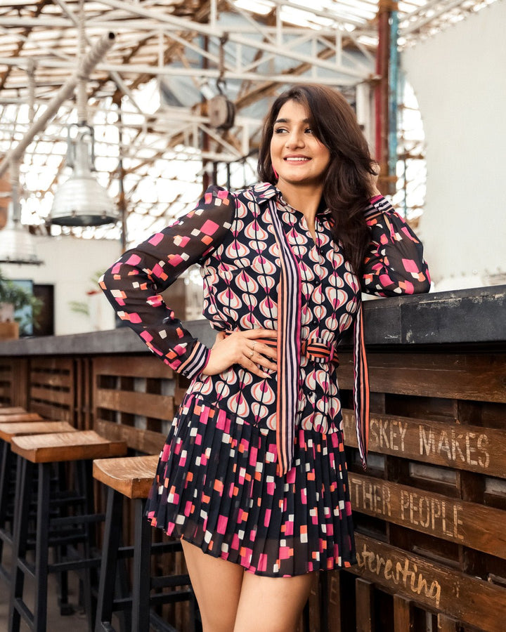 Multiprint Georgette Dress