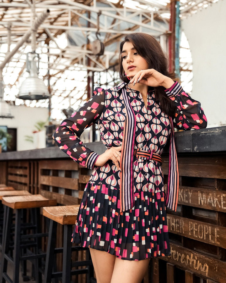Multiprint Georgette Dress