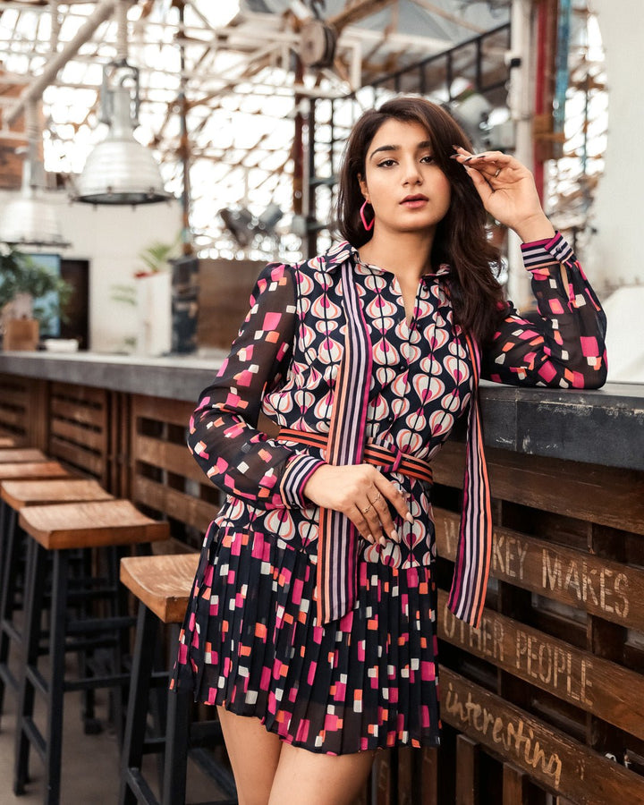 Multiprint Georgette Dress