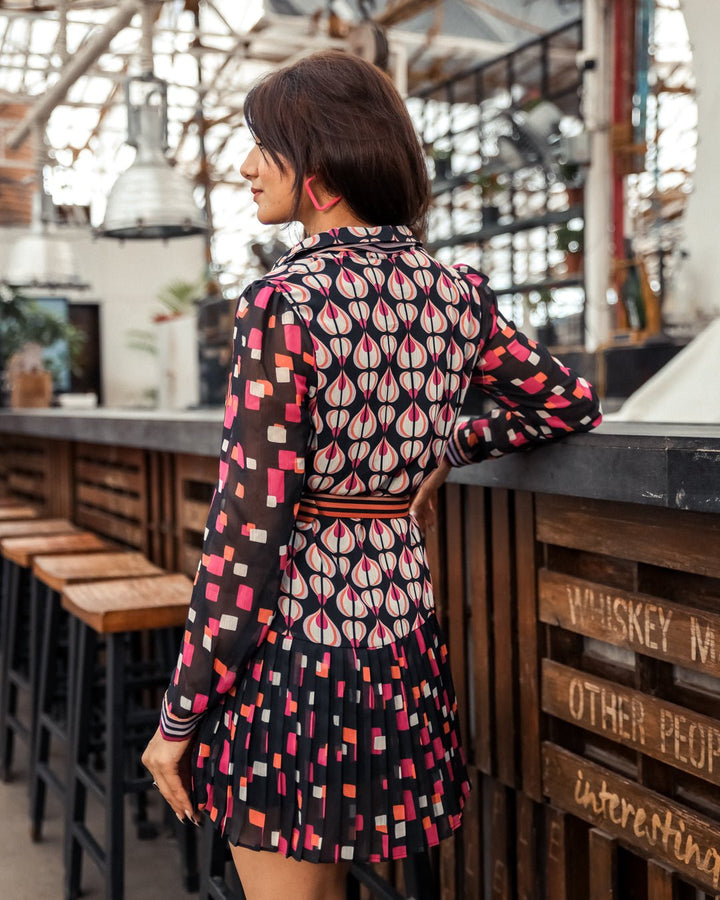 Multiprint Georgette Dress