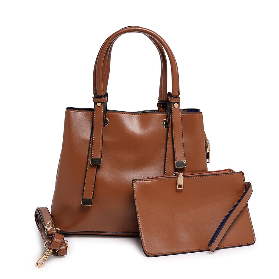 Lavish Handbag With Wallet (Brown)