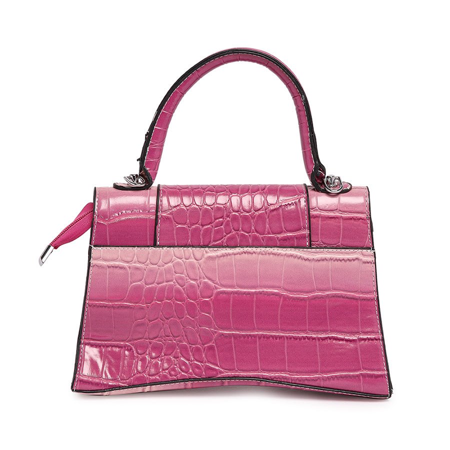 Dual Tone Croco Bag (Pink)
