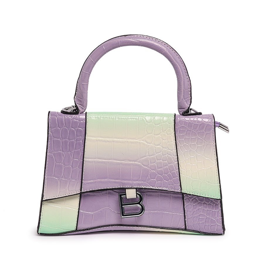 Dual Tone Croco Bag (Purple)