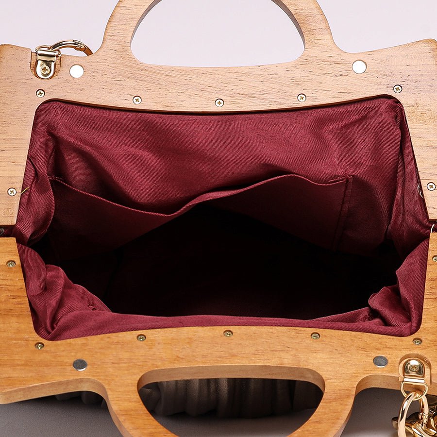 Wooden handle bag (Metallic copper)