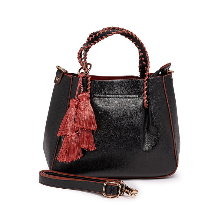 Zip closure handbag (Black)