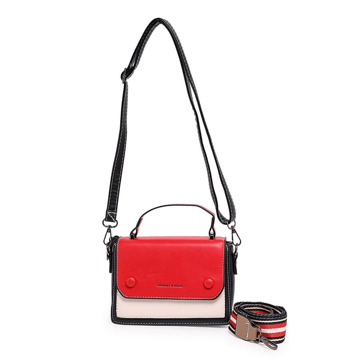 Red Contrasted sling bag