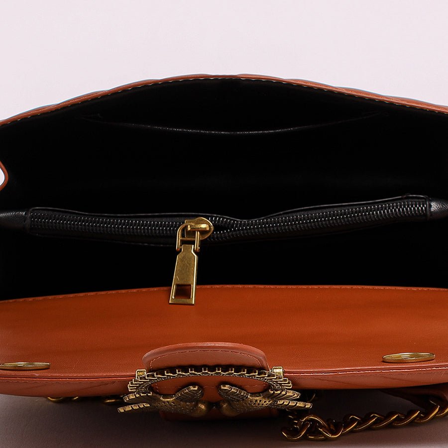 Lined bag with strap (Brown)