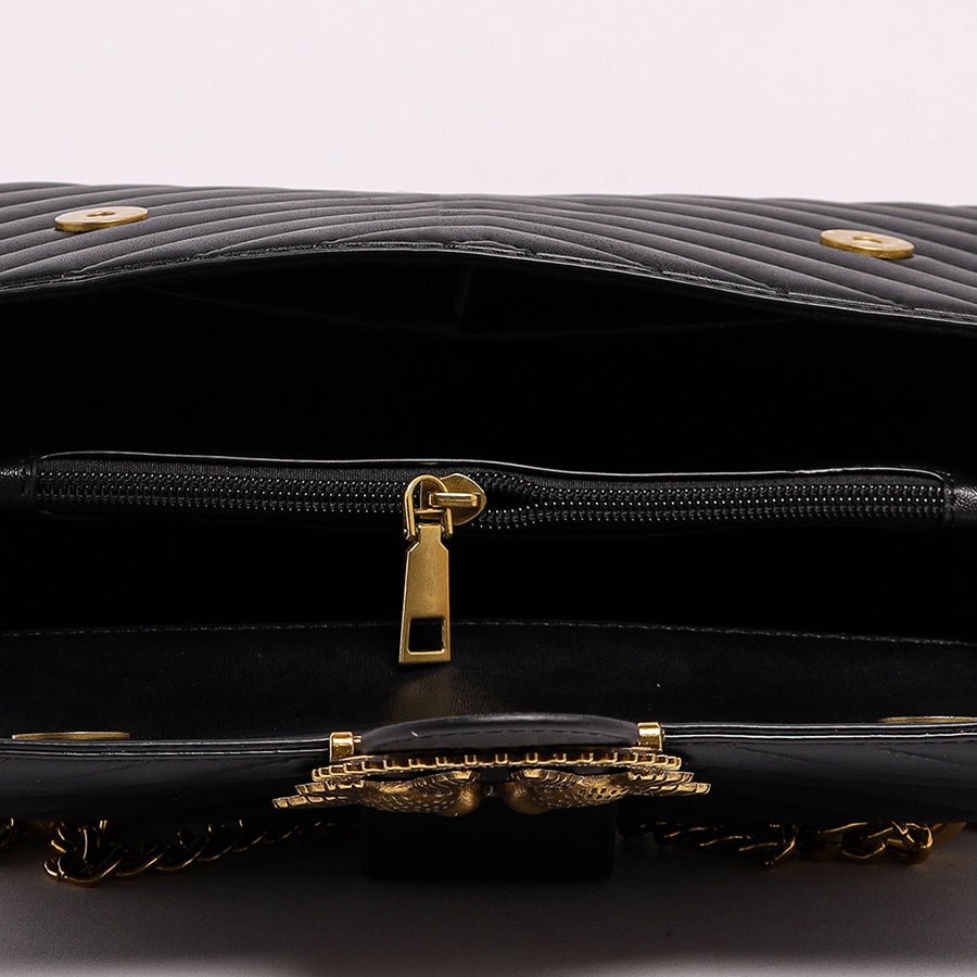 Lined bag with strap (Black)