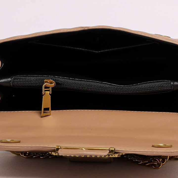 Lined bag with strap (Beige)