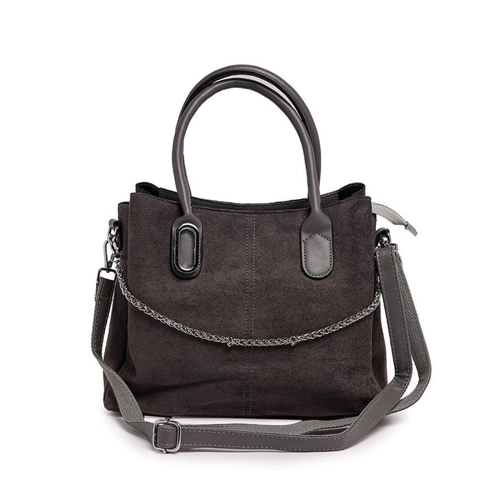 Velvet Feel Handbag (Light grey)