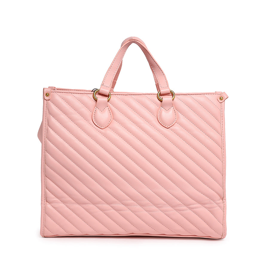 Quilted Medium Bag With Wallet (Pink)