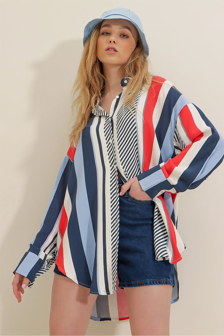 Multi colour strips shirt