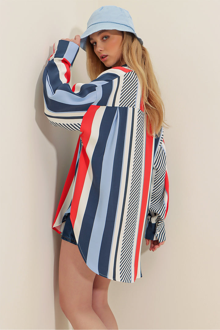 Multi colour strips shirt
