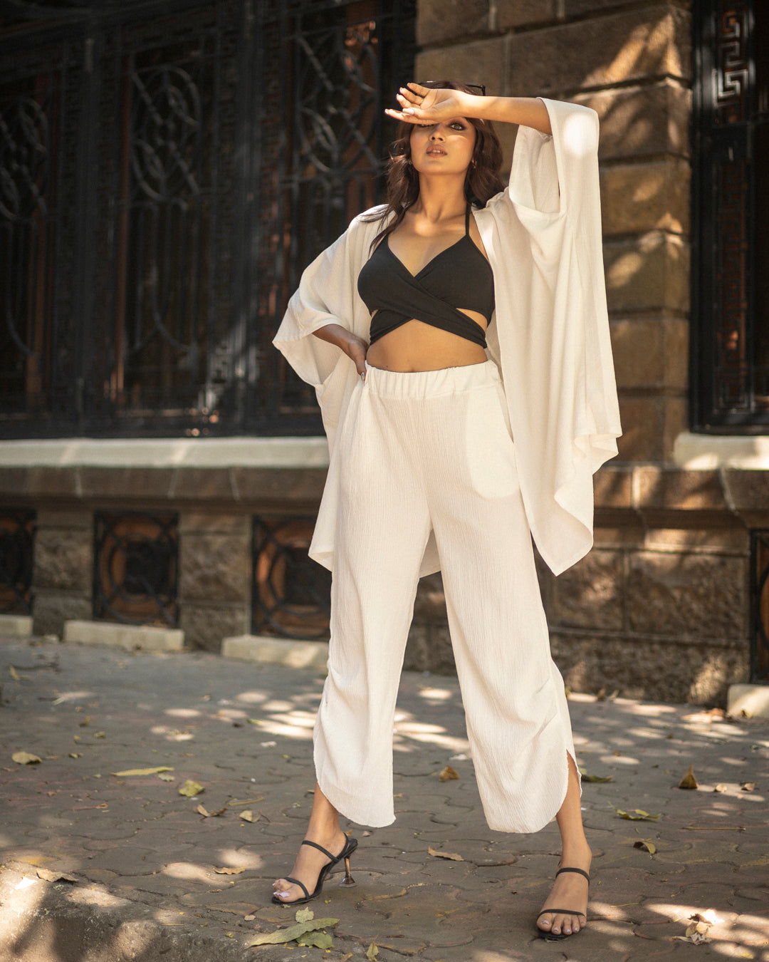 White Shrug & pant 2 pcs set