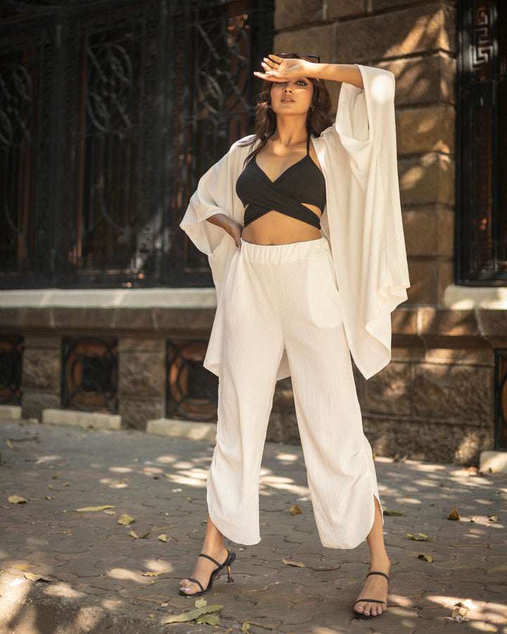 White Shrug & pant 2 pcs set