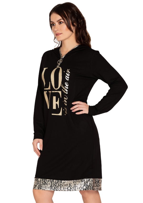 Black sweatshirt letter pattern
