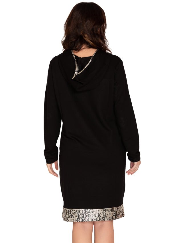 Black sweatshirt letter pattern