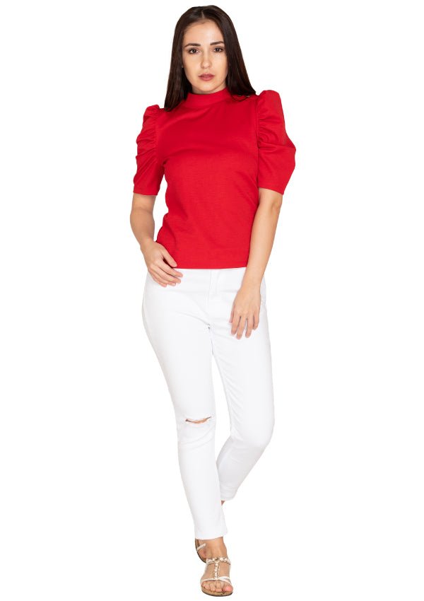 PRINCESS RED TOP WITH BUTTON
