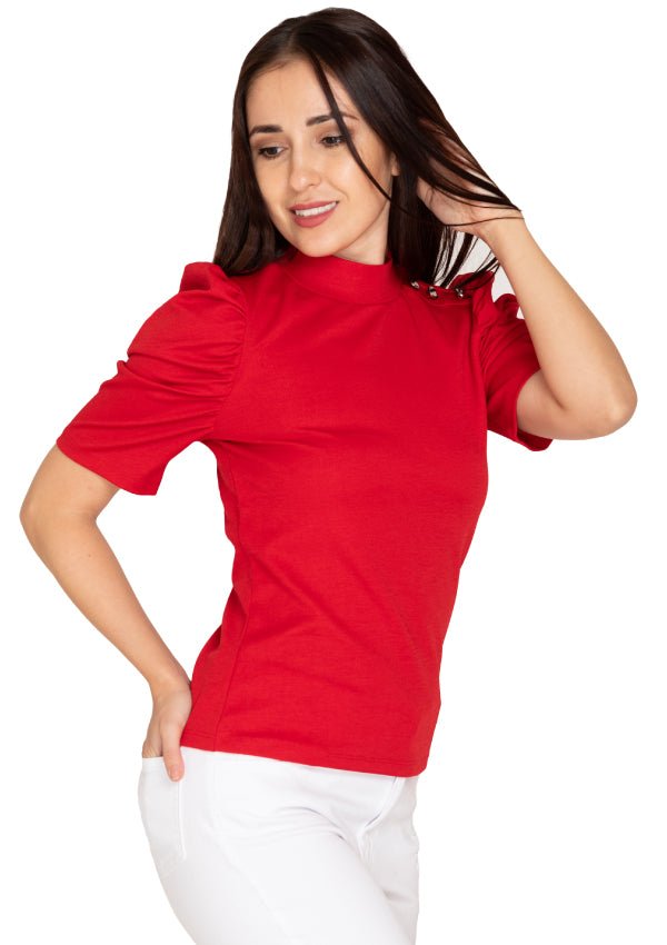 PRINCESS RED TOP WITH BUTTON