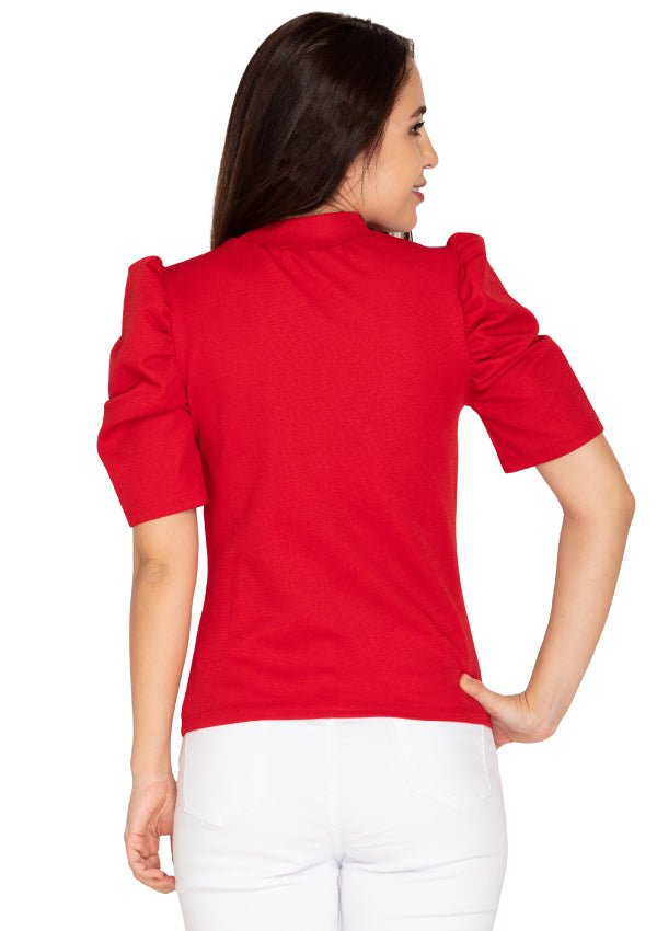 PRINCESS RED TOP WITH BUTTON
