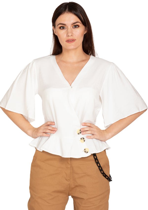 White frill top