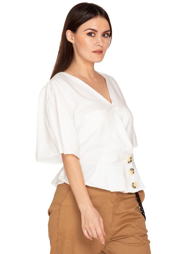 White frill top
