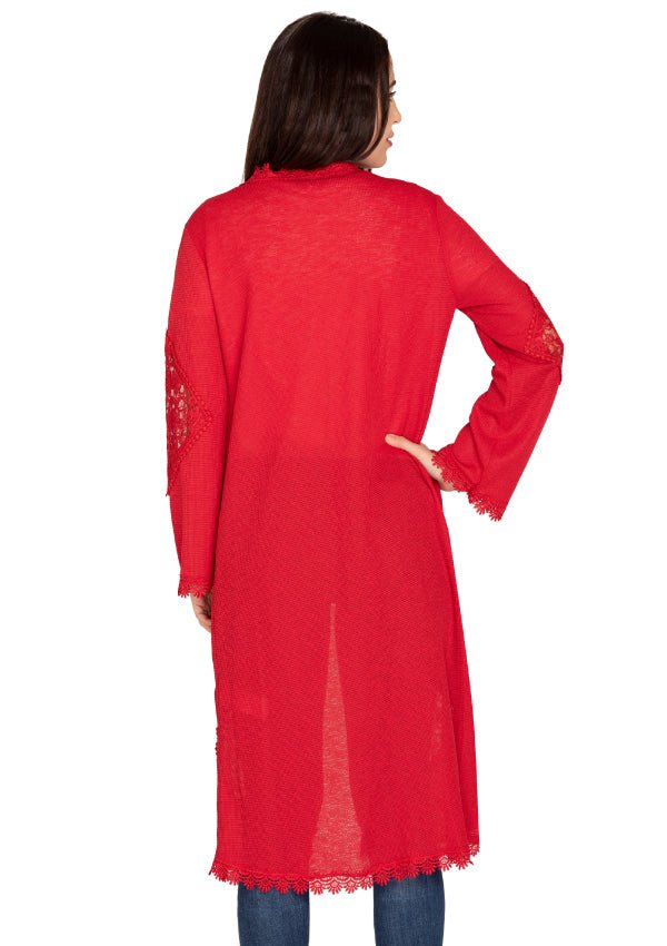 UNIQUE VINTAGE RED SHRUG LONG