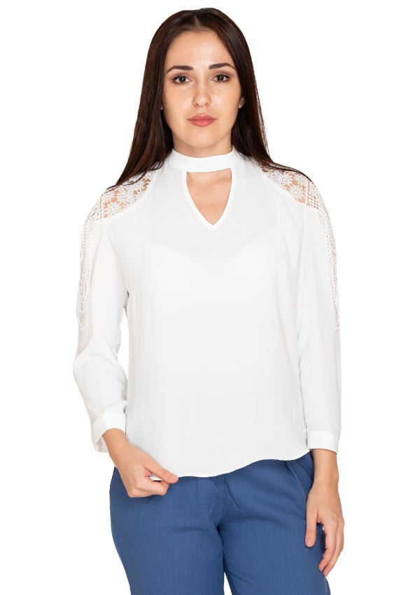 Embroided white top