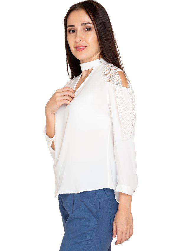 Embroided white top