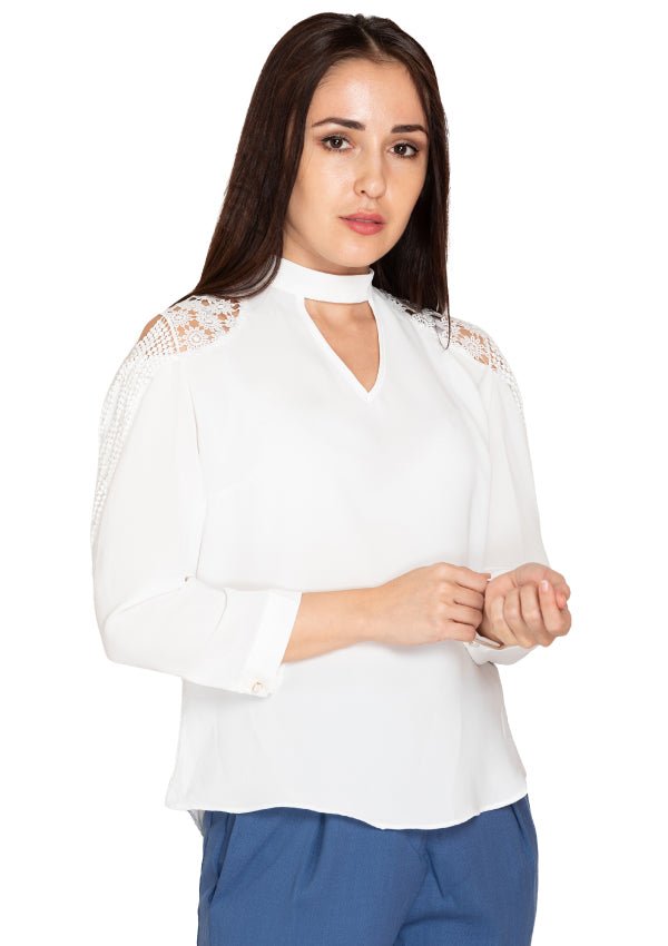 Embroided white top