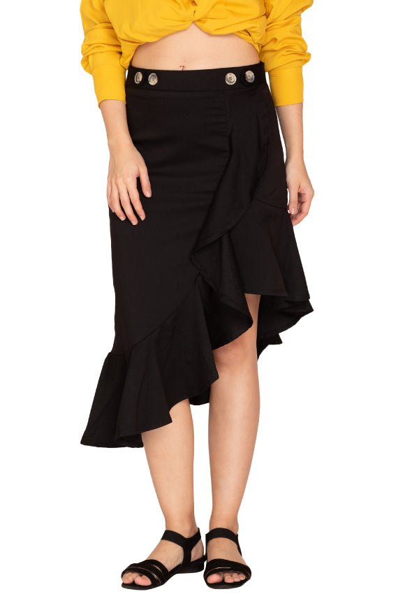 BLACK FRILL SKIRT