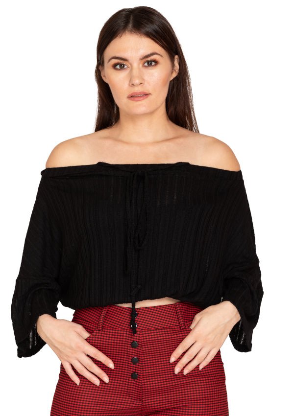 Crop off shoulder top